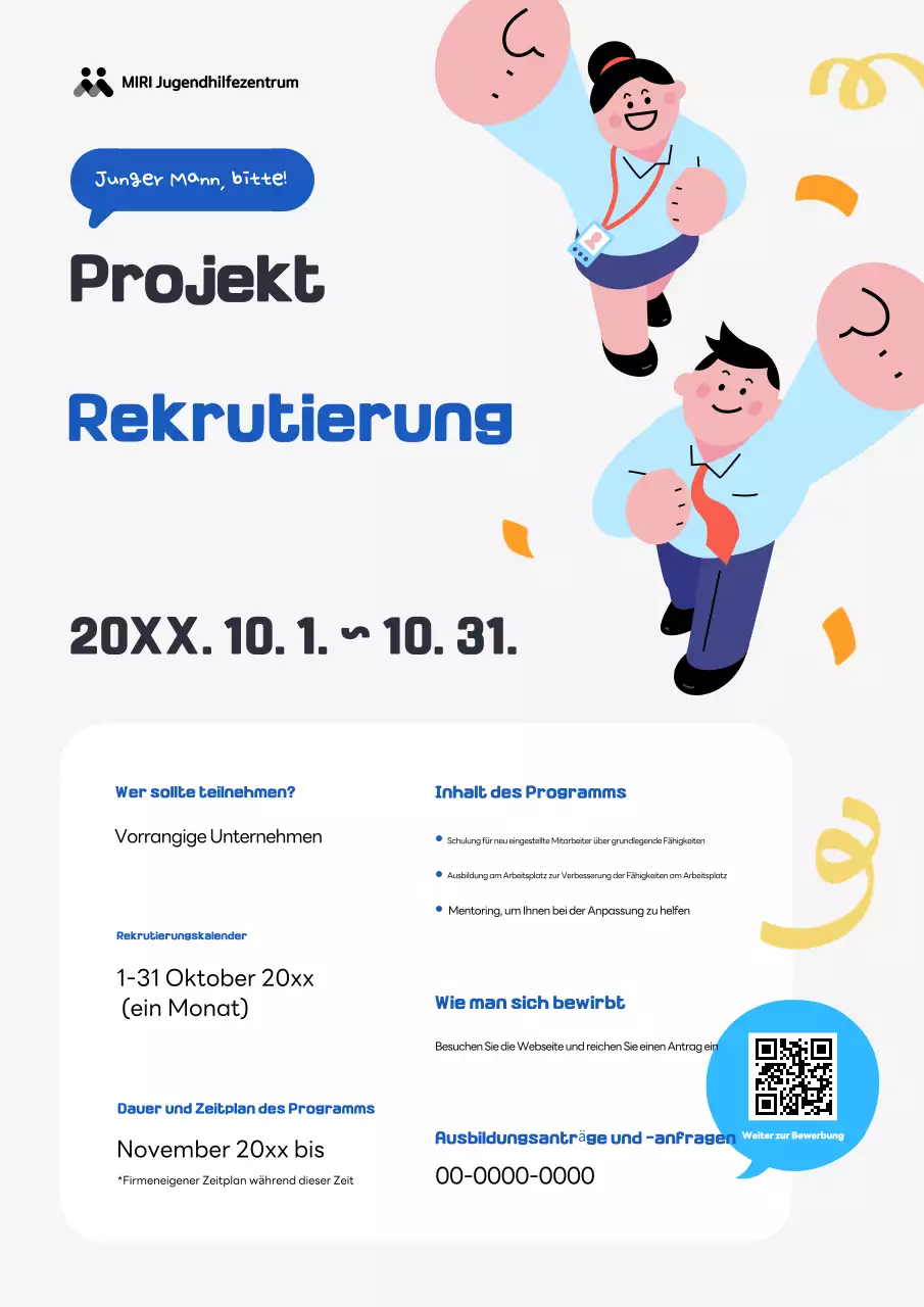 Blue Simple Youth Rekrutierung