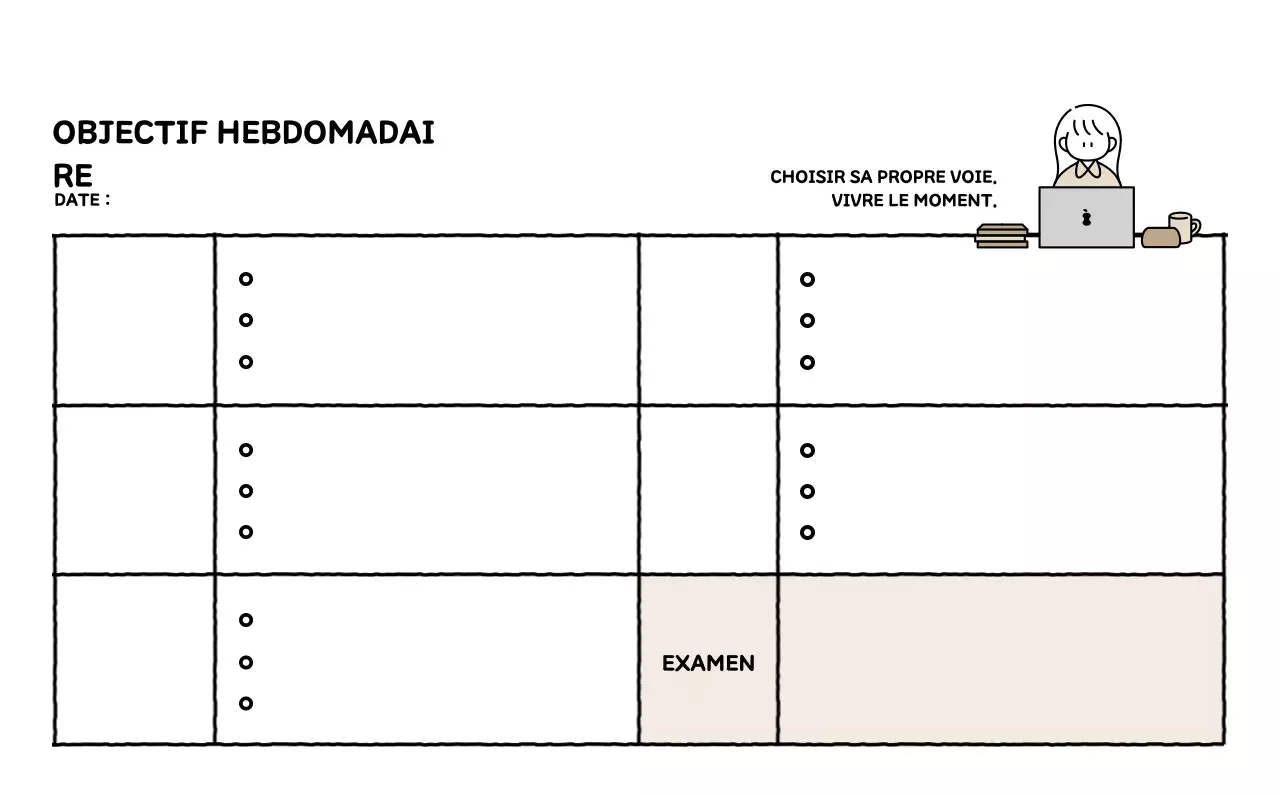 Calendrier illustré avec un joli style de lignes