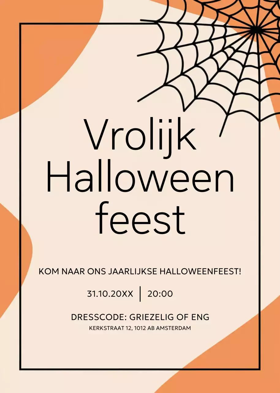 oranje minimale Halloween-uitnodiging