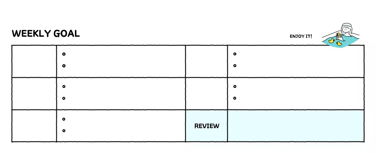Illustrated calendar with a cute line style