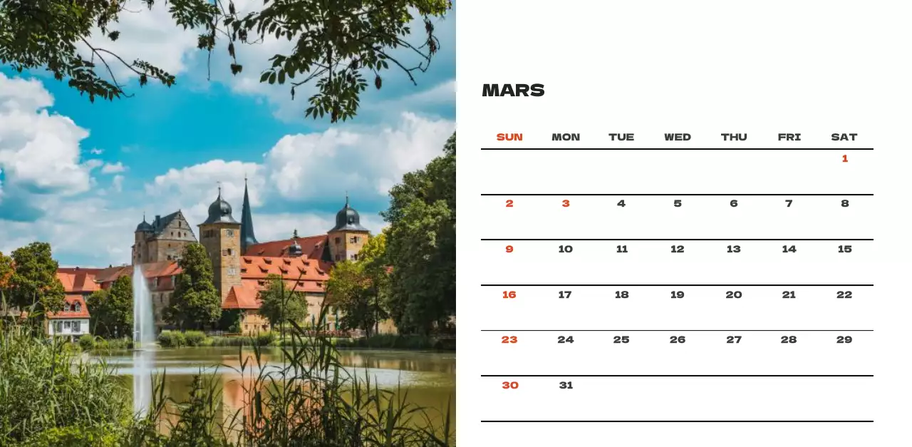 Calendrier de nettoyage des photos du ciel