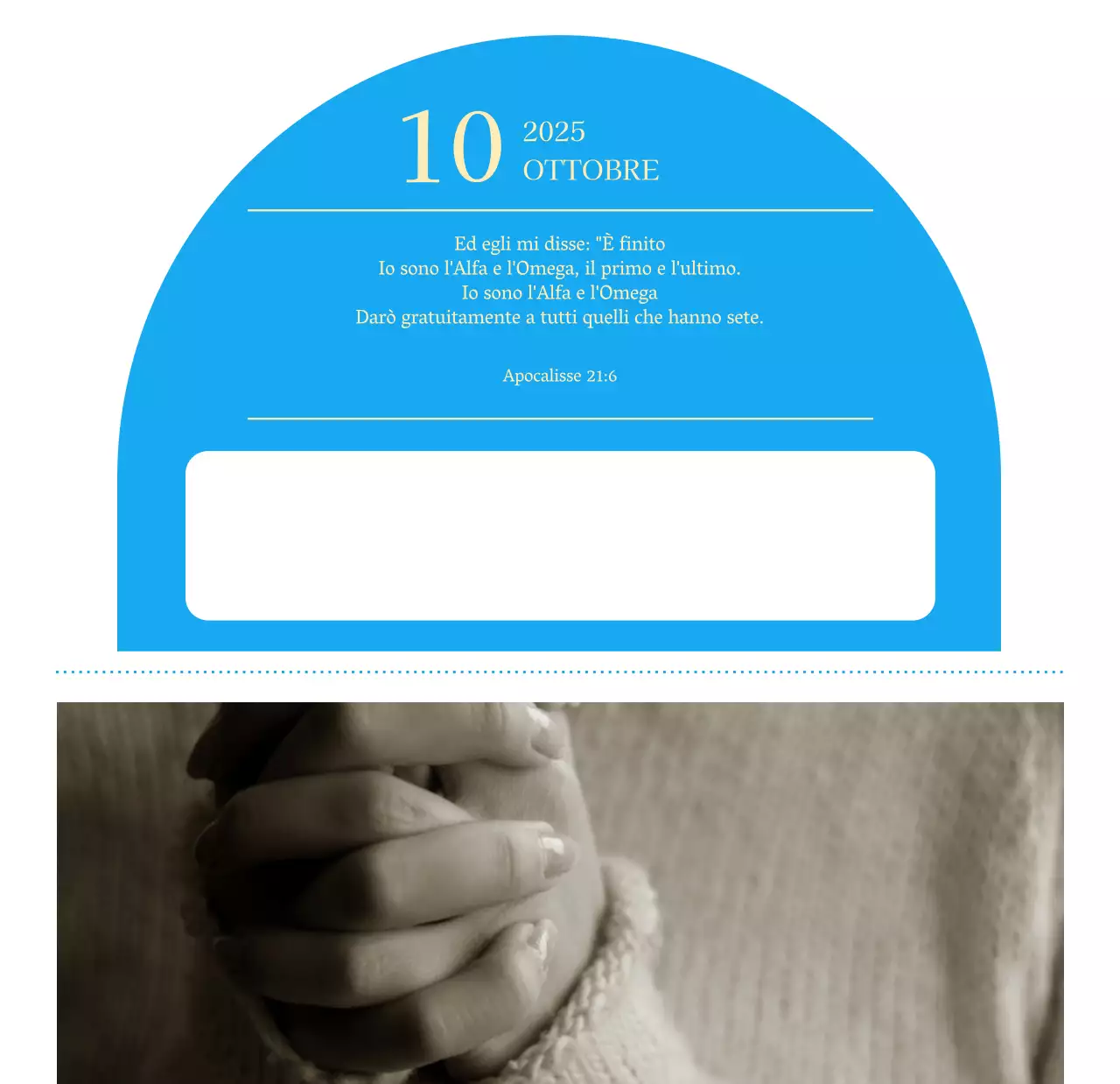 Calendario ecclesiastico blu di concezione moderna