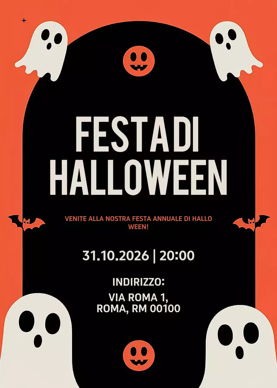 Invito di Halloween retrò arancione