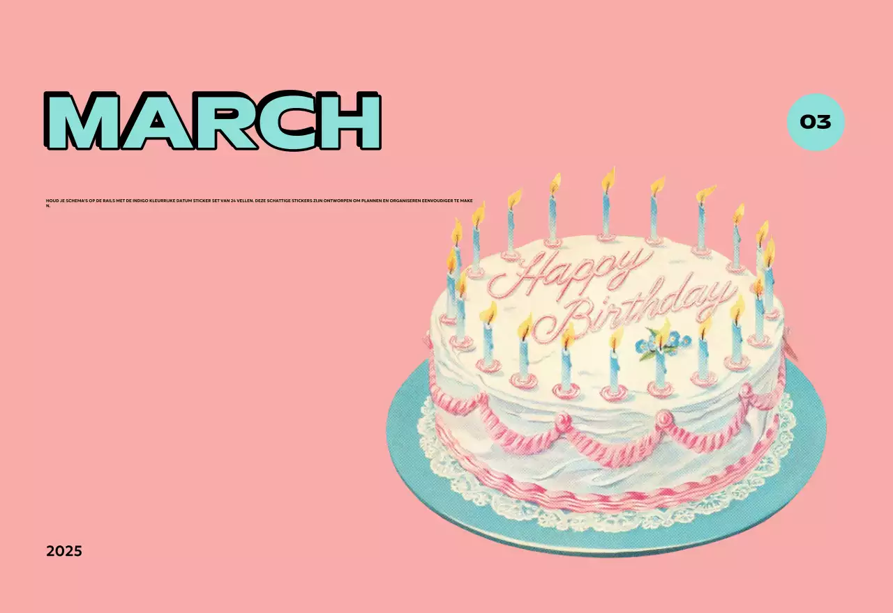 Kleurrijke kalenders met verschillende retro-illustraties