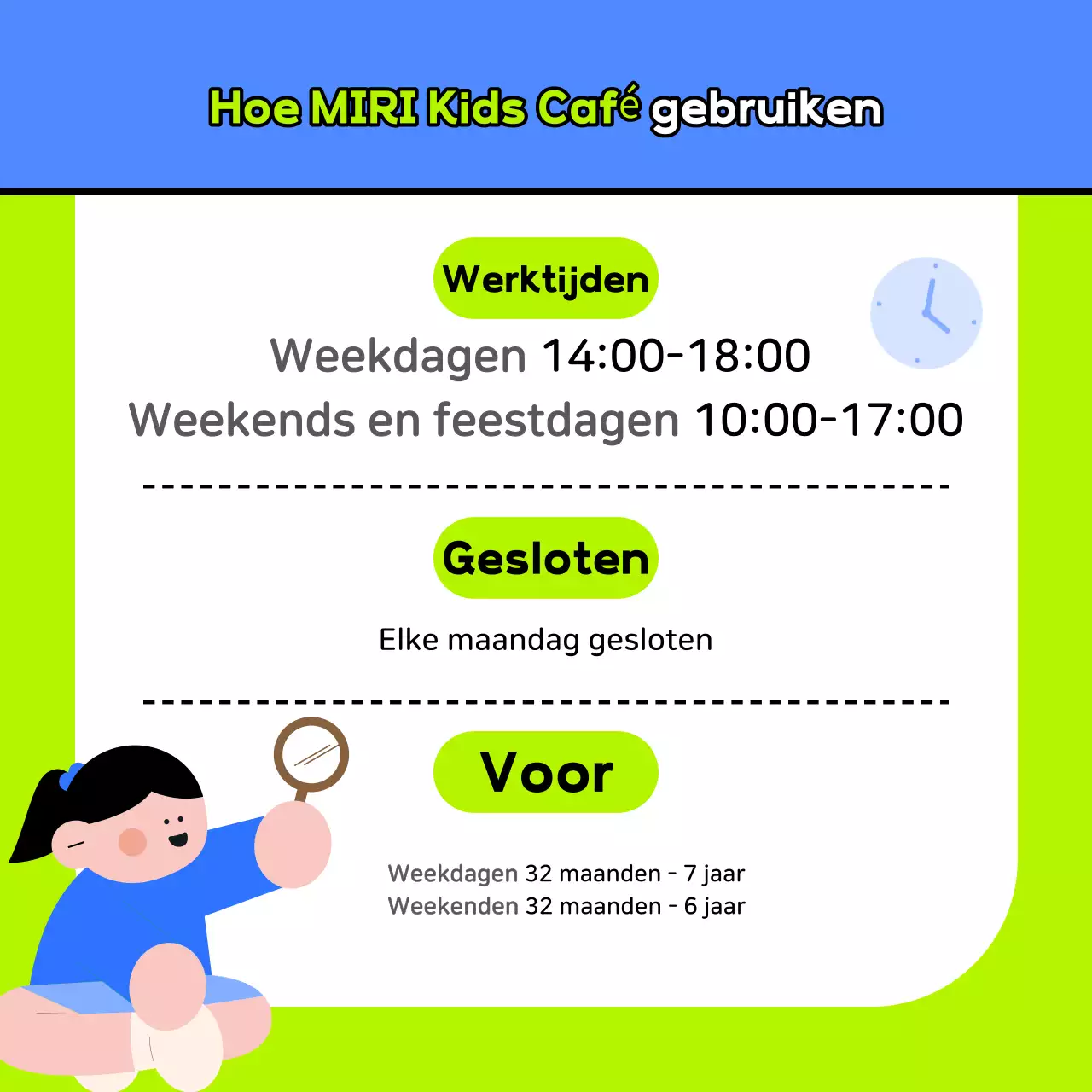 Nieuwjaarspromotie van leuke kindercafés