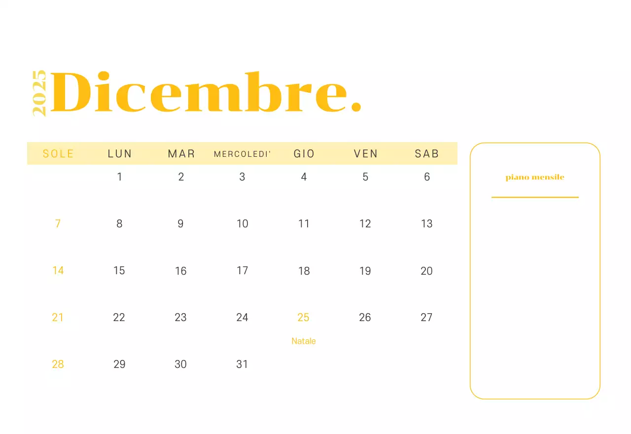 Calendario con illustrazioni giovanili su sfondo giallo-verde