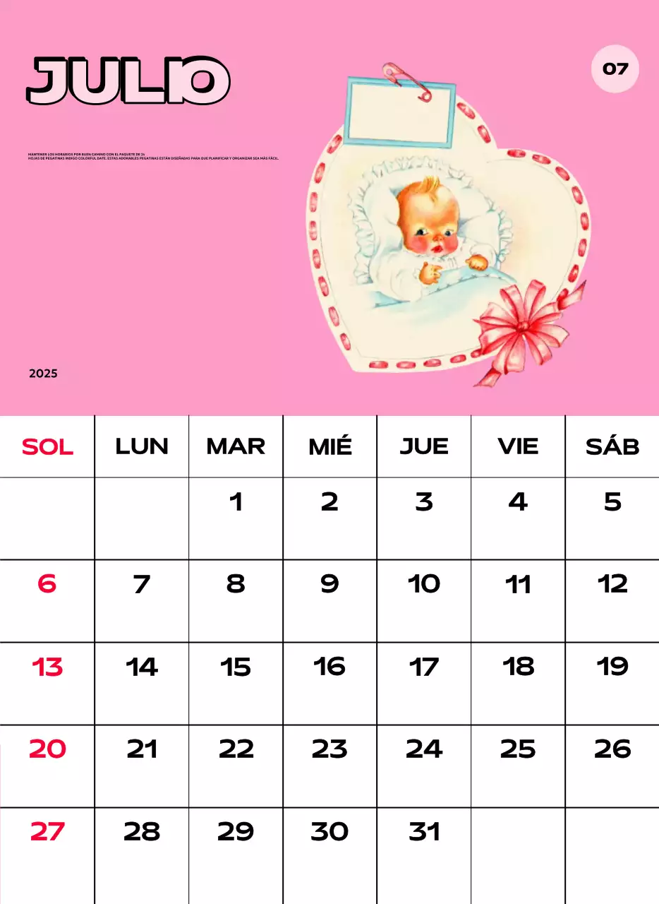 Coloridos calendarios con diversas ilustraciones retro