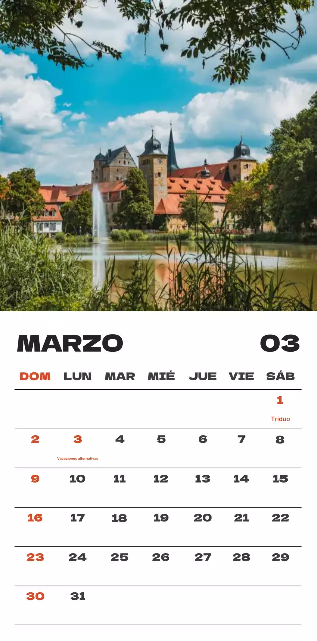Cielo foto calendario limpio