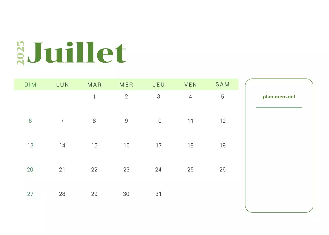 Calendrier avec illustrations de jeunes sur fond jaune-vert