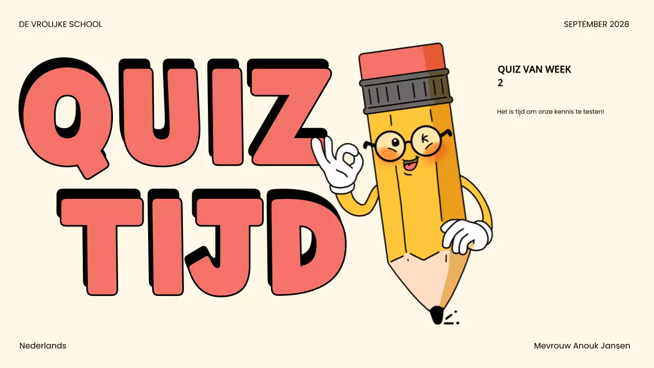 aankondiging beige comic quiz