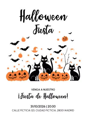 Invitación de Halloween retro naranja