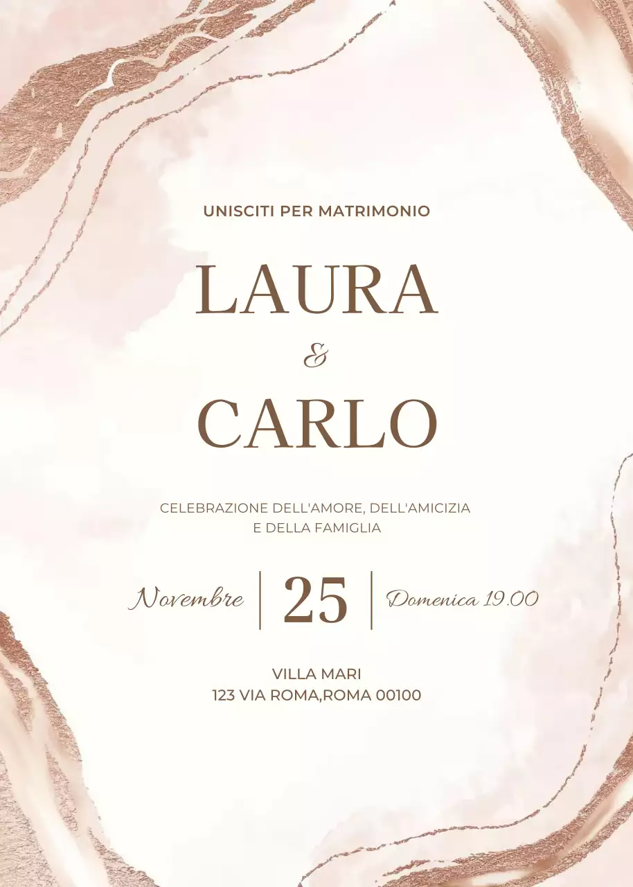 Invito di nozze rosso stile minimal