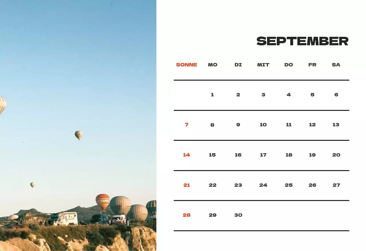 Himmel Foto sauber Kalender