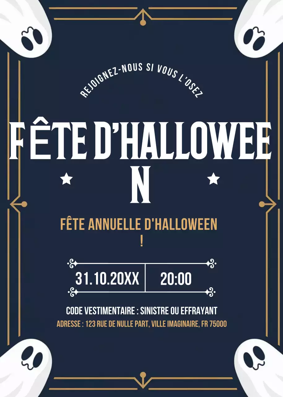 invitation rétro marine pour Halloween