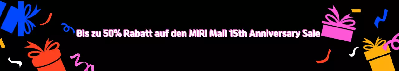 Pop-Art-Anzeige zum 15. Jahrestag des Verkaufs in Schwarz und Rosa