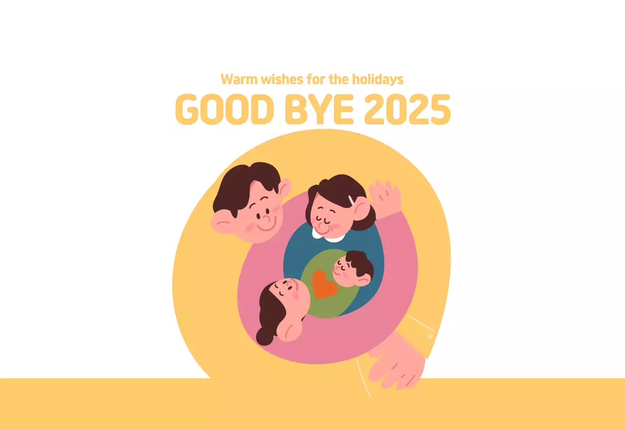 A holiday hospital with health and family themed illustrations and colorful accents