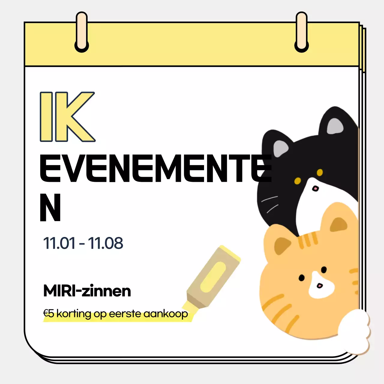 Korting op gele evenementen