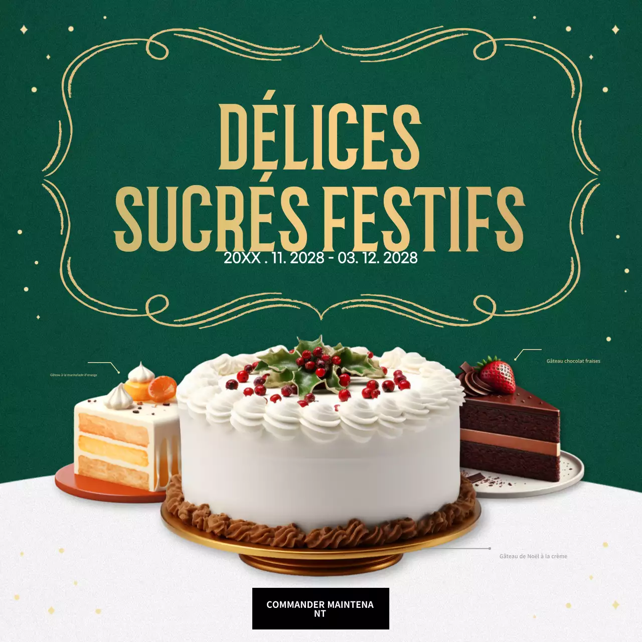 promotion des desserts festifs verts