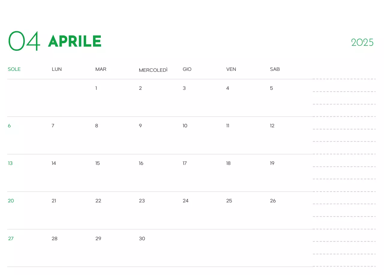 Un calendario con la foto di un cucciolo e un simpatico messaggio in colore verde.