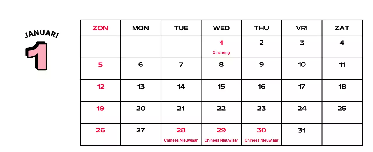 Kleurrijke kalenders met verschillende retro-illustraties