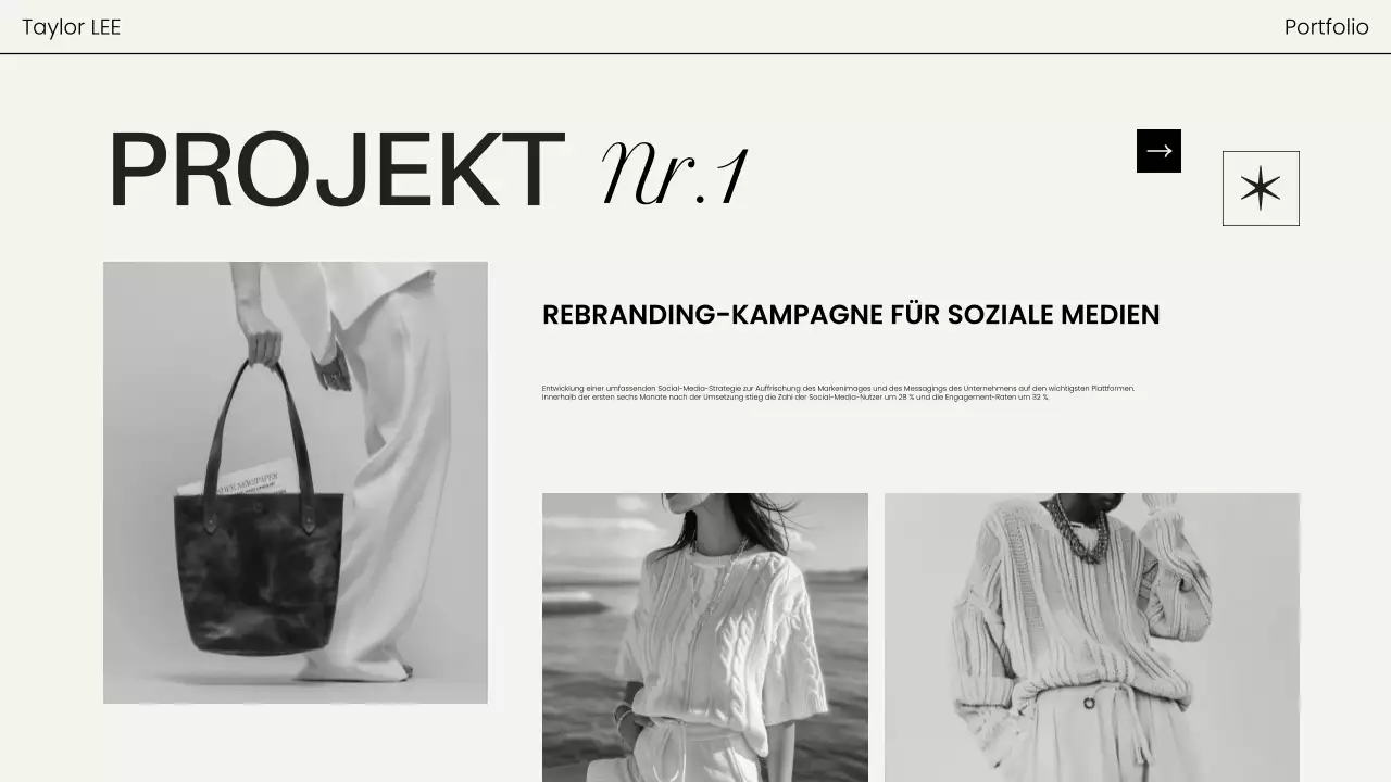 schwarz moderne Fotografie Portfolio