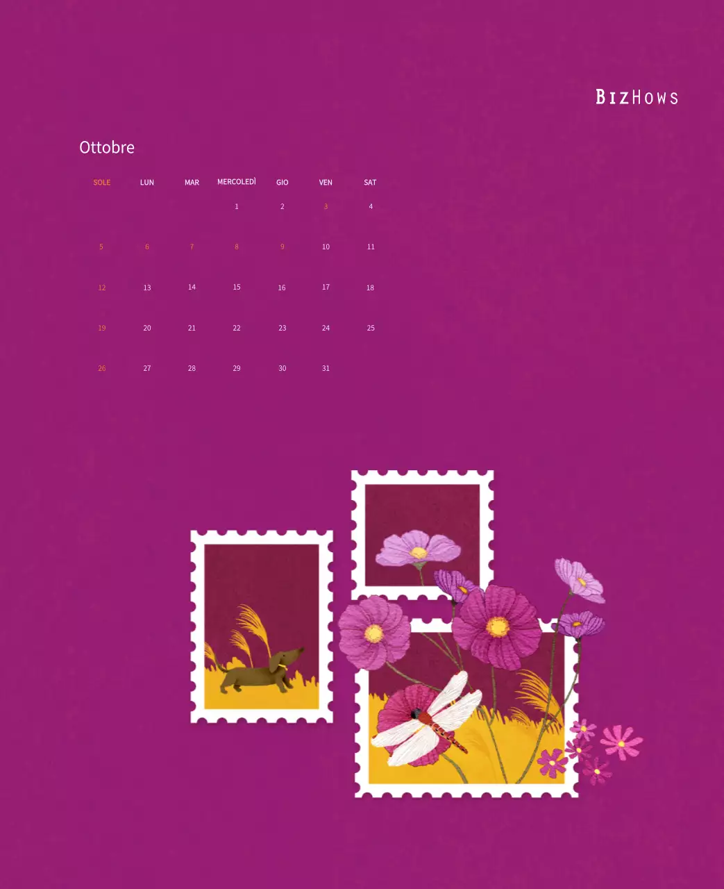 Illustrazioni di francobolli con un concetto caldo