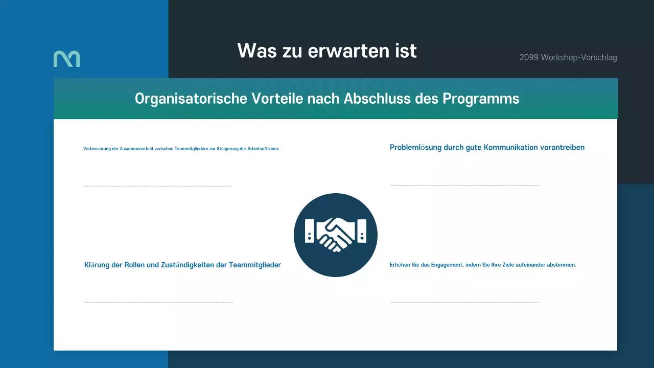 Ein einfacher Workshop-Vorschlag in Blau und Grün