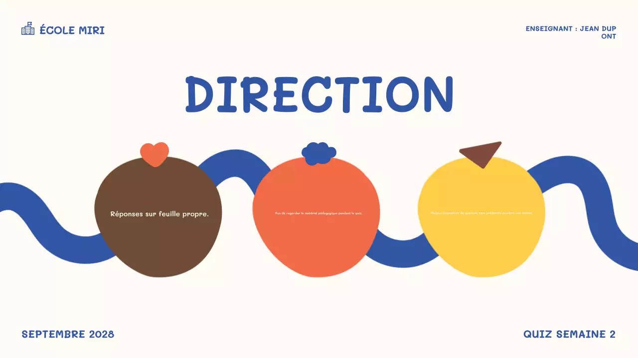 orange ludique école événement quiz temps présentation