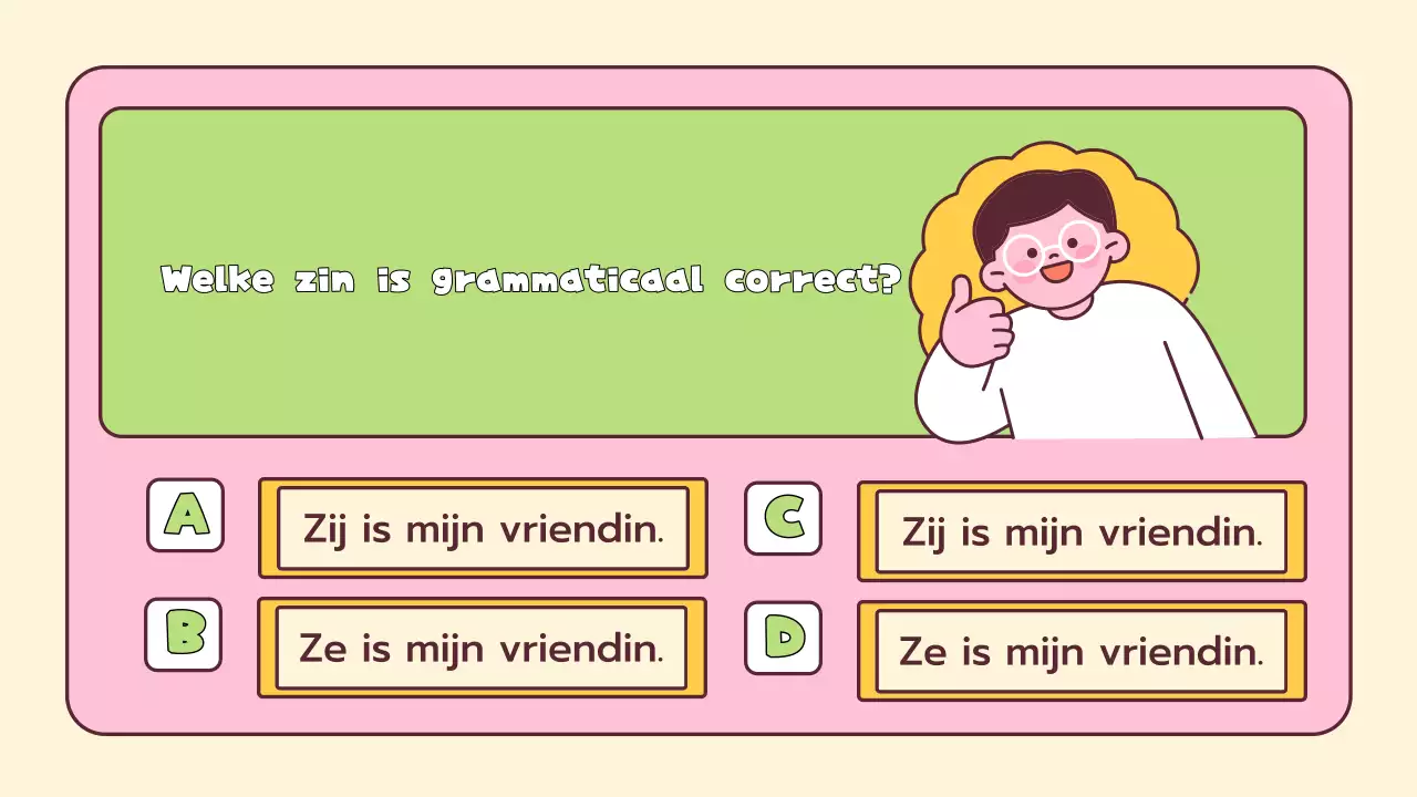 Speelse quiz lay-out voor basisschool