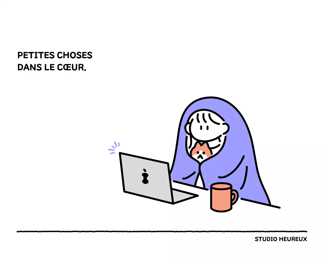 Calendrier illustré avec un joli style de lignes