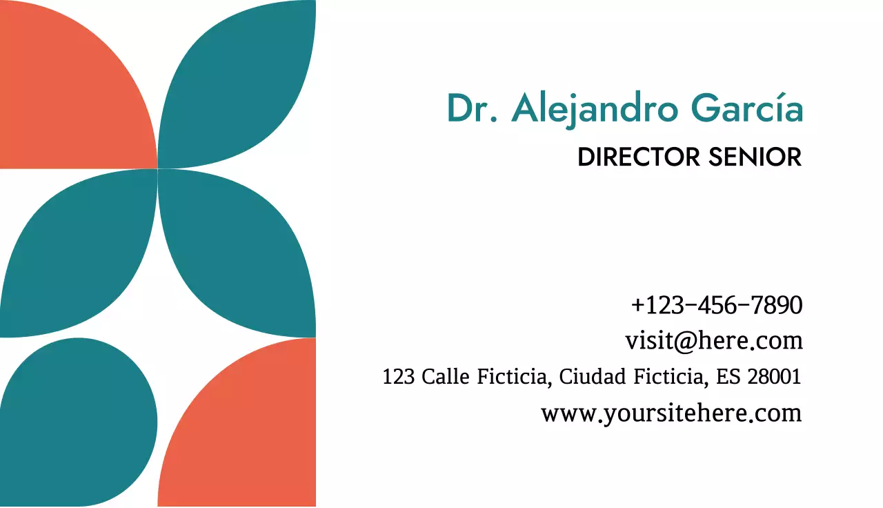 tarjeta de visita geométrica verde azulado