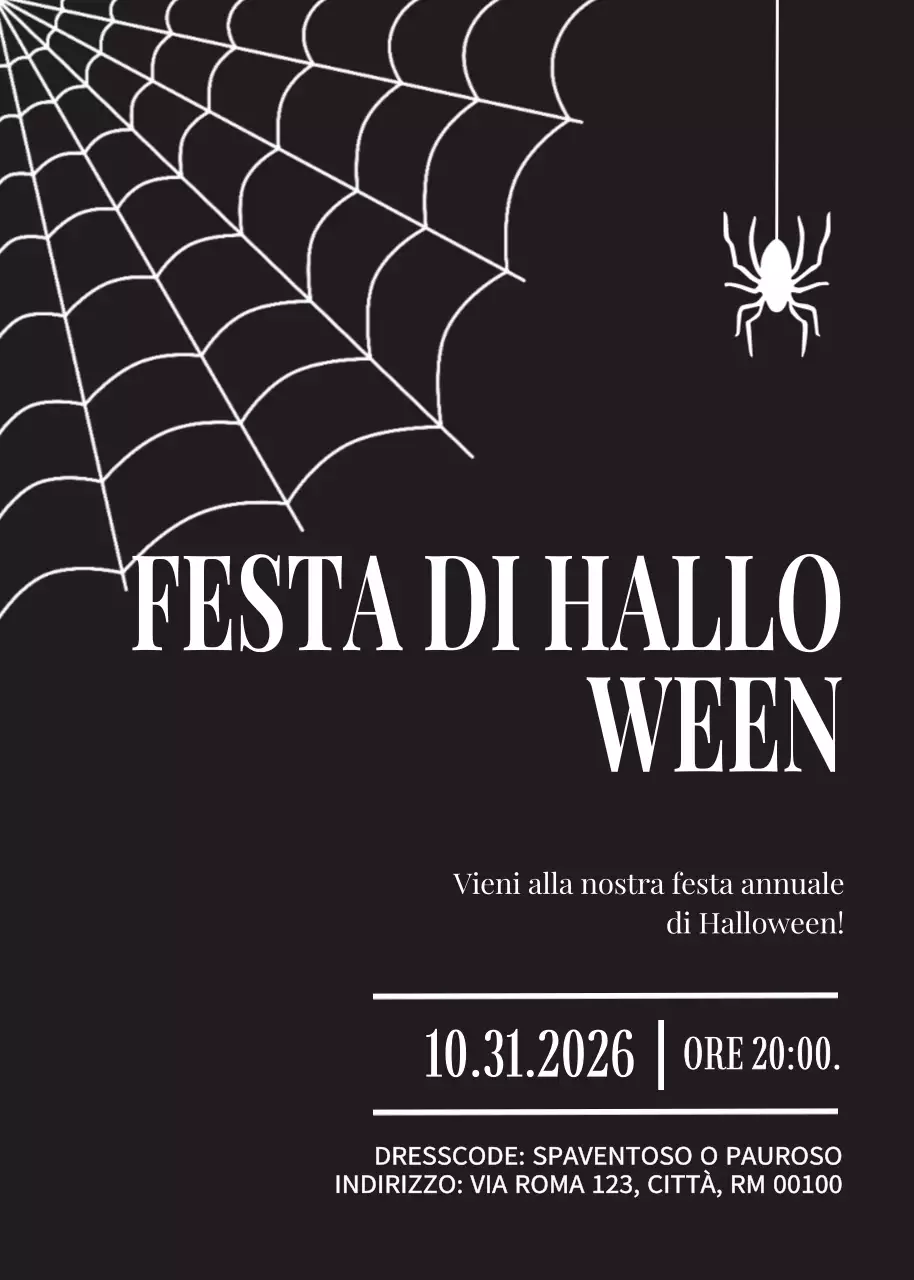 Invito gotico nero per Halloween