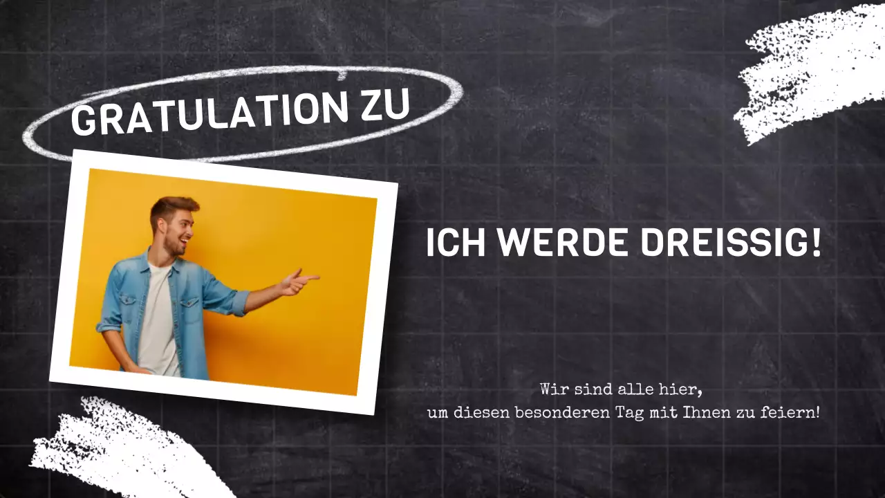 schwarz trendy Geburtstag Präsentation