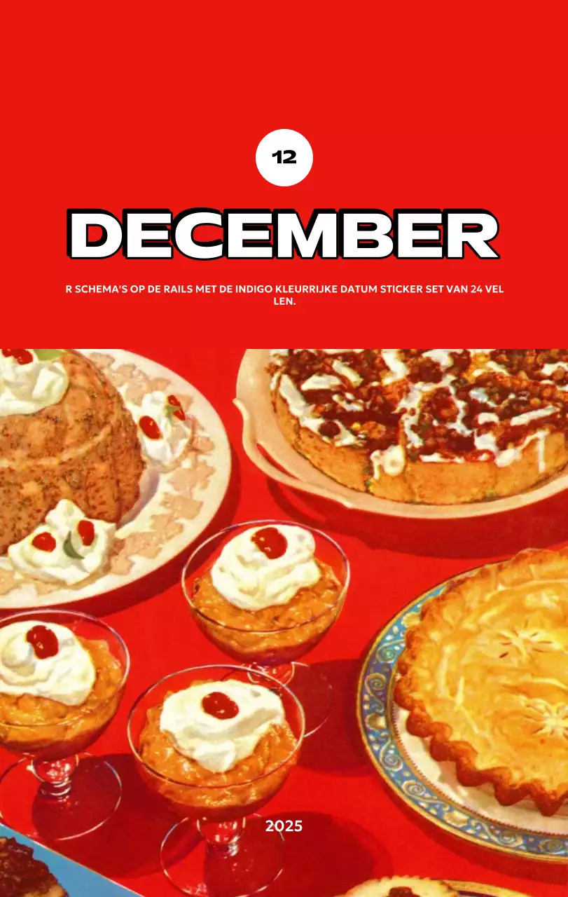 Kleurrijke kalenders met verschillende retro-illustraties