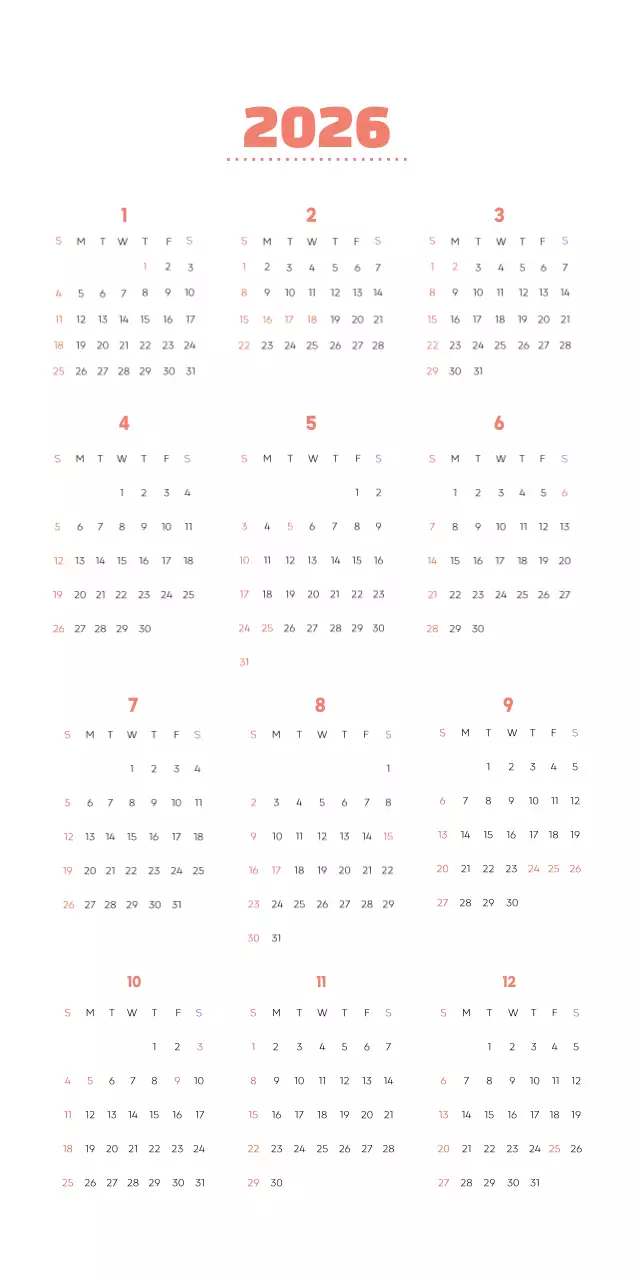 Zakelijke kalender met leuke illustraties