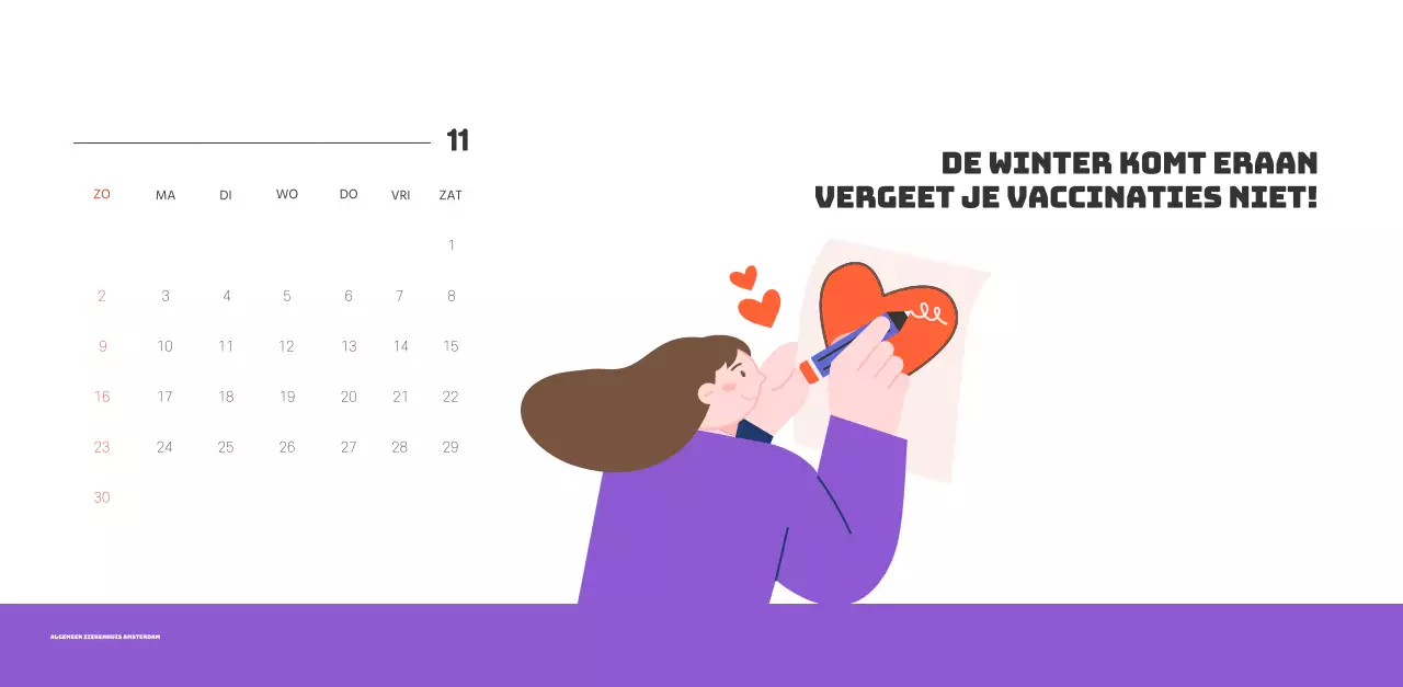 Een feestelijk ziekenhuis met illustraties met gezondheids- en gezinsthema's en kleurrijke accenten