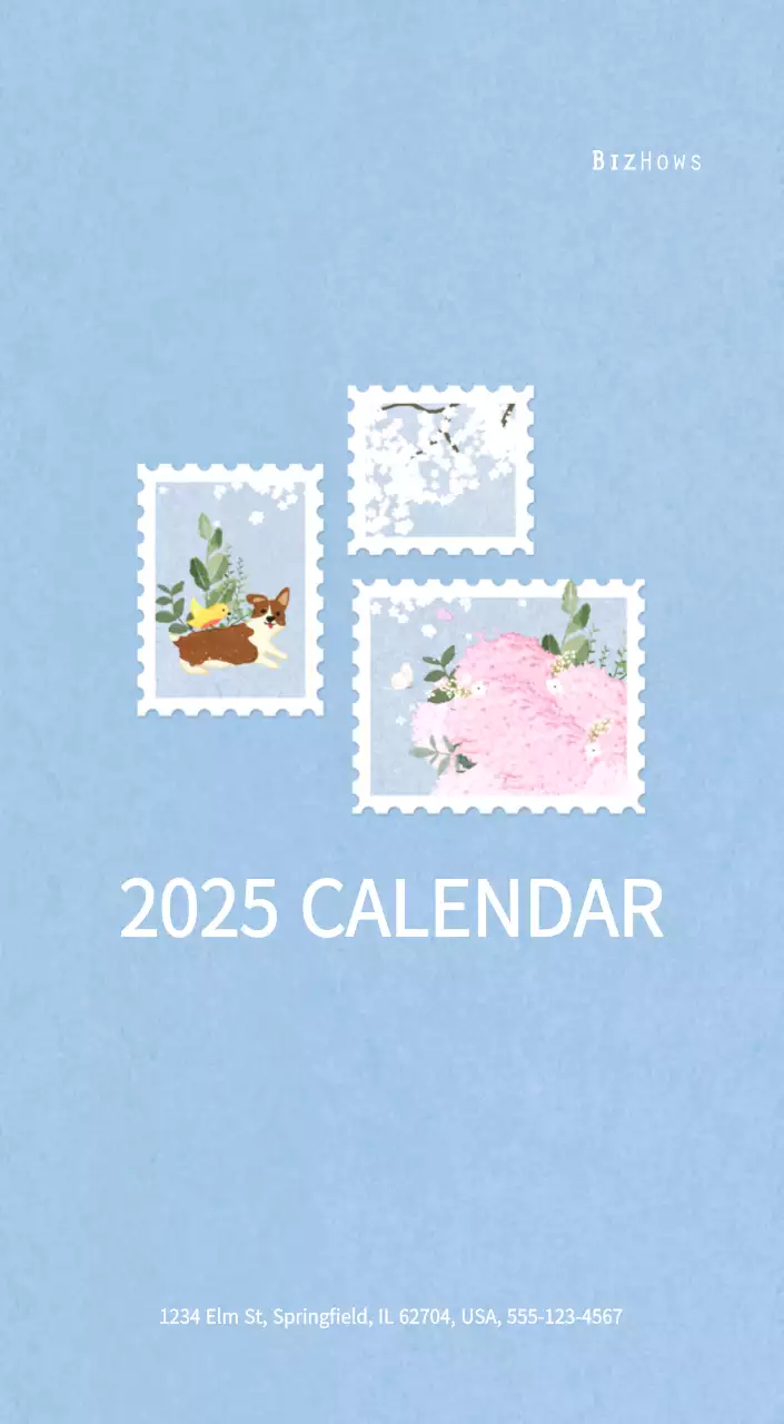 Stamp illustration with a warm concept