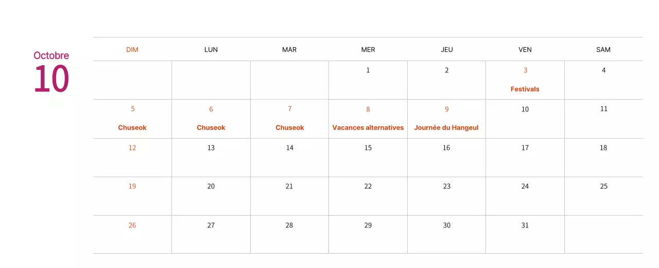 Calendrier du Nouvel An avec illustrations chaleureuses