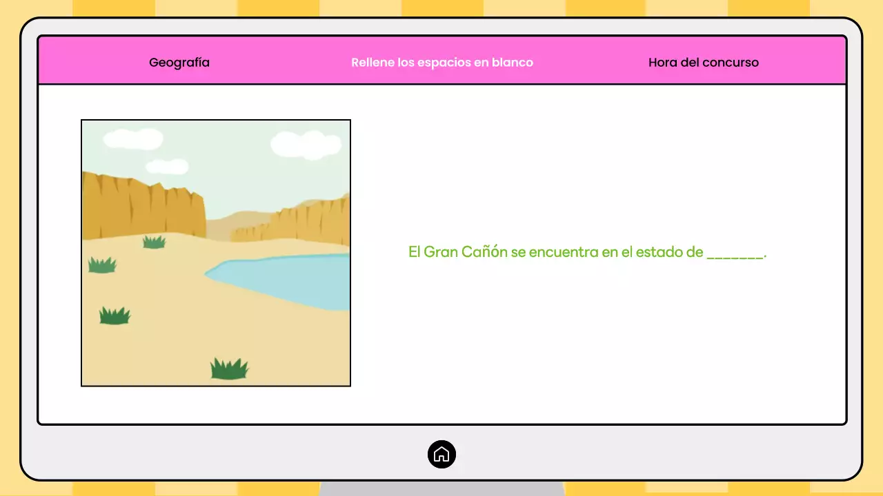 Concurso de geografía moderna rosa y amarilla