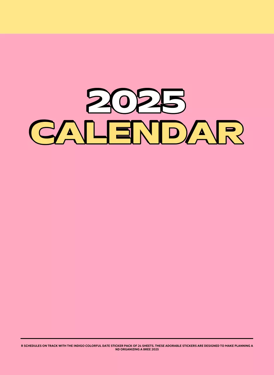 Kalender penuh warna dengan berbagai ilustrasi retro