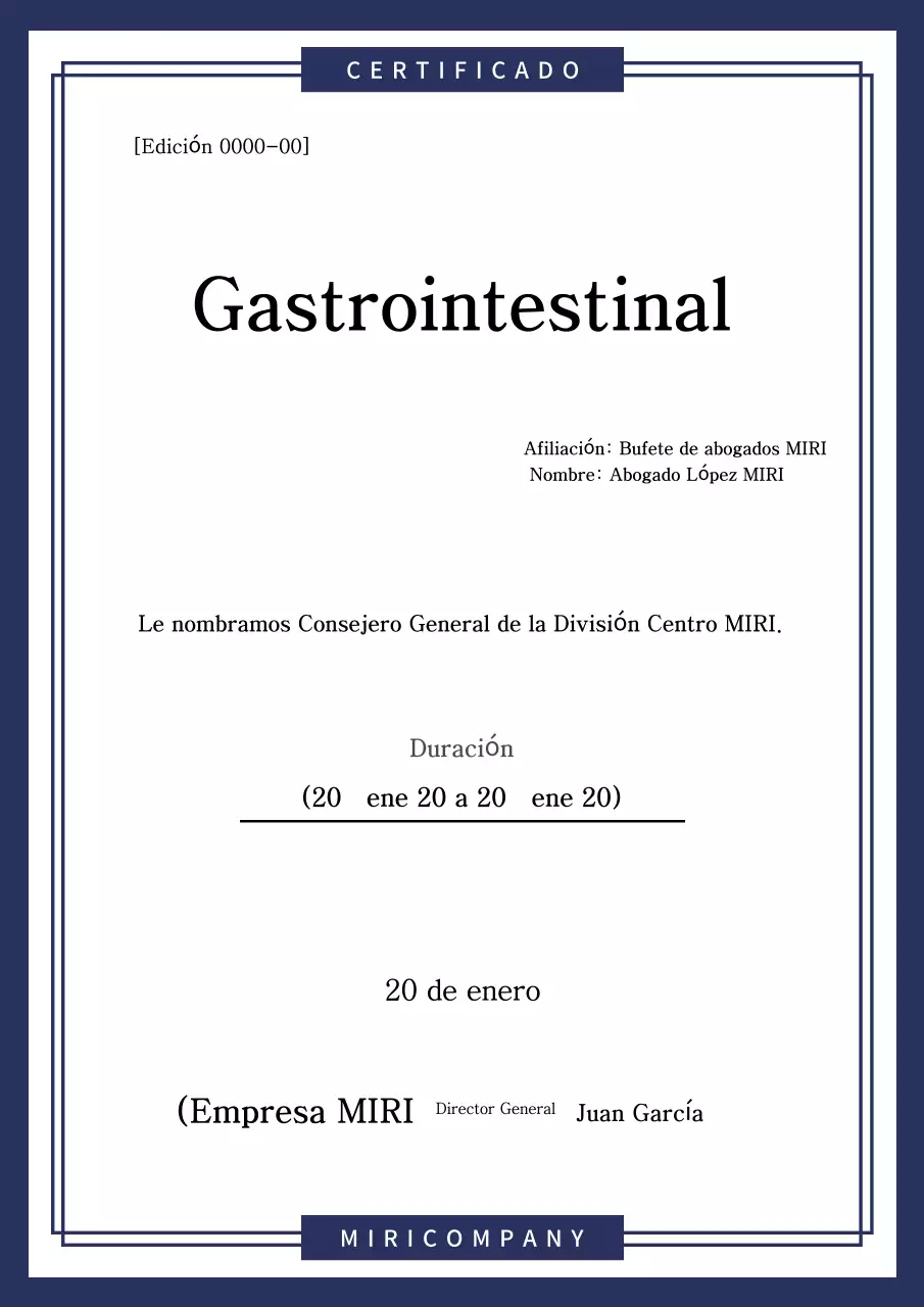 Placa de comisionado por defecto azul marino