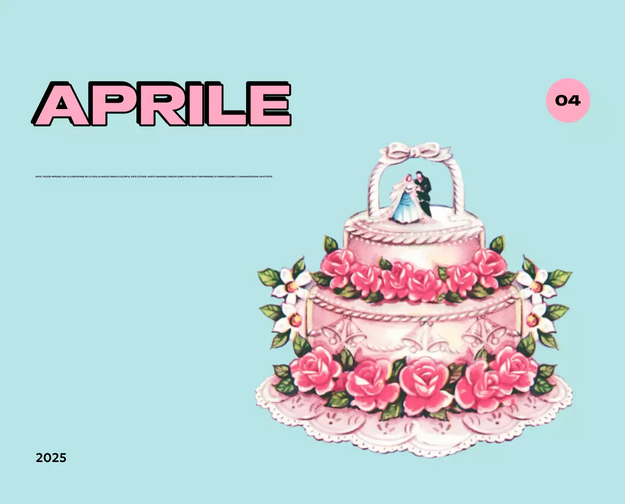 Calendari colorati con una varietà di illustrazioni retrò