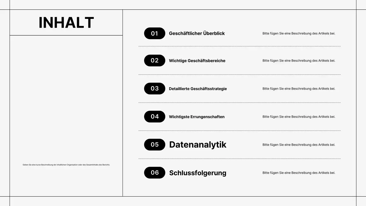 Black Simple Report Beschreibung