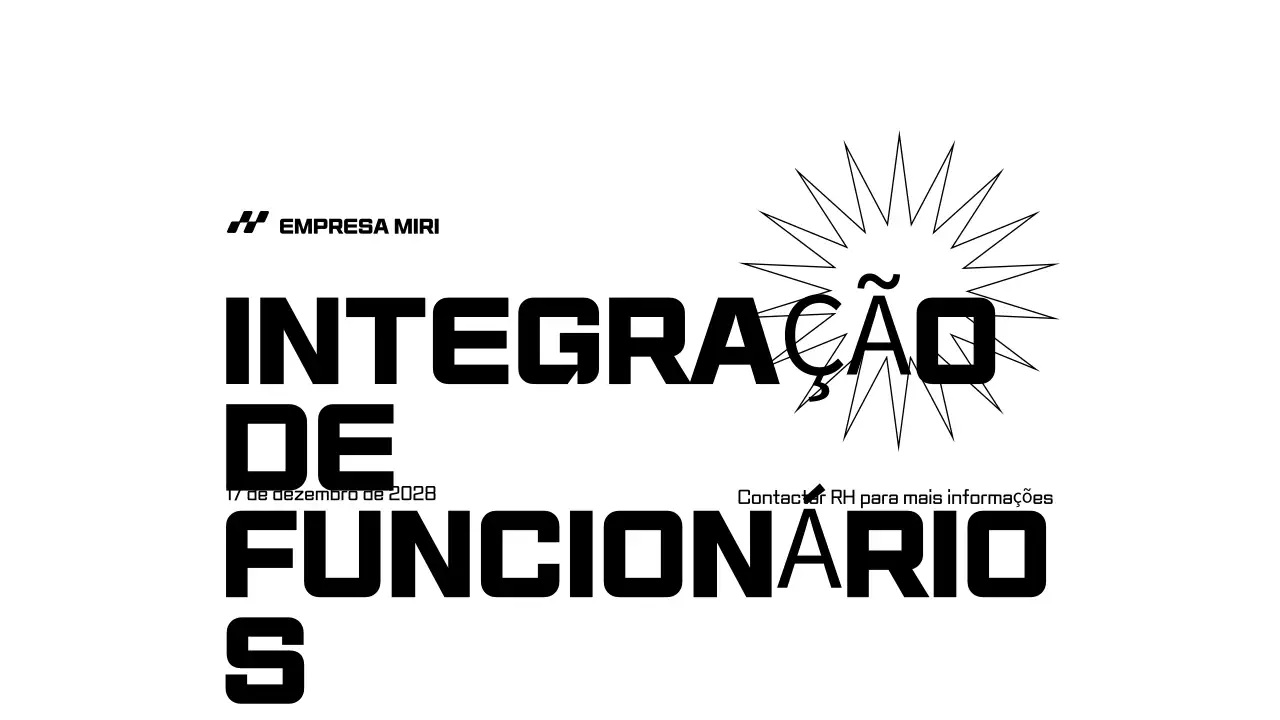 Apresentações de integração de funcionários a preto e branco