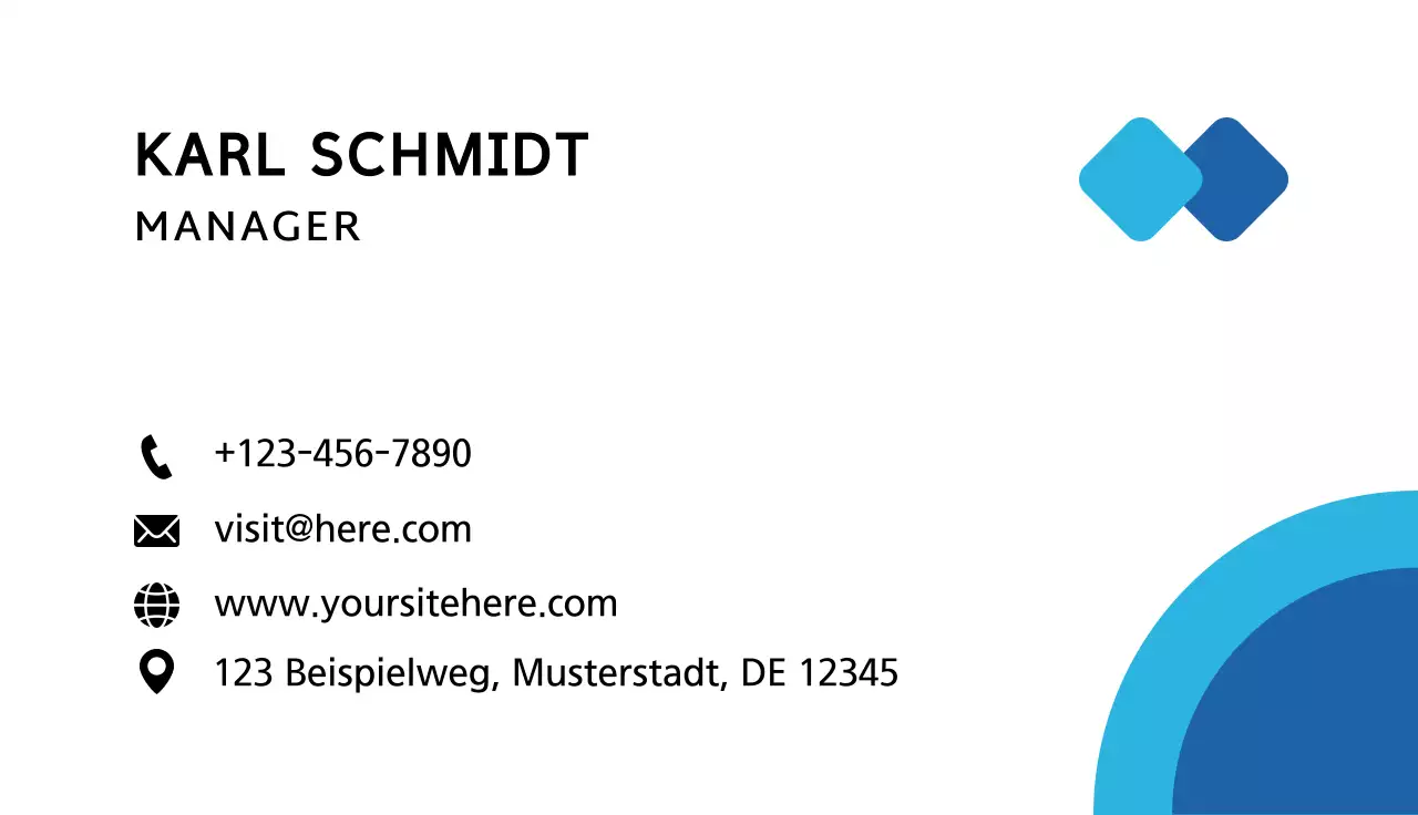 blaue geometrische Visitenkarte