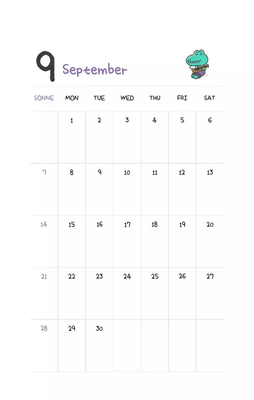 Ein Kalender mit einem niedlichen Ago-Illustrationskonzept