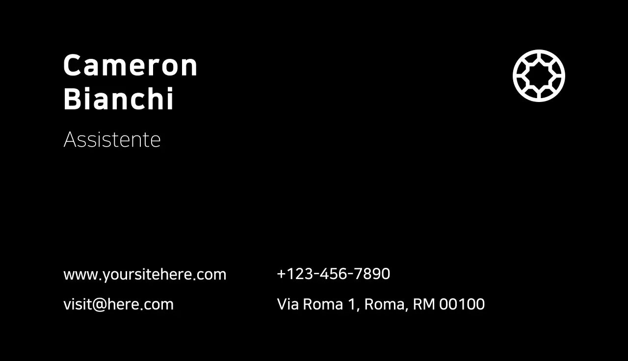 biglietto da visita minimalista nero