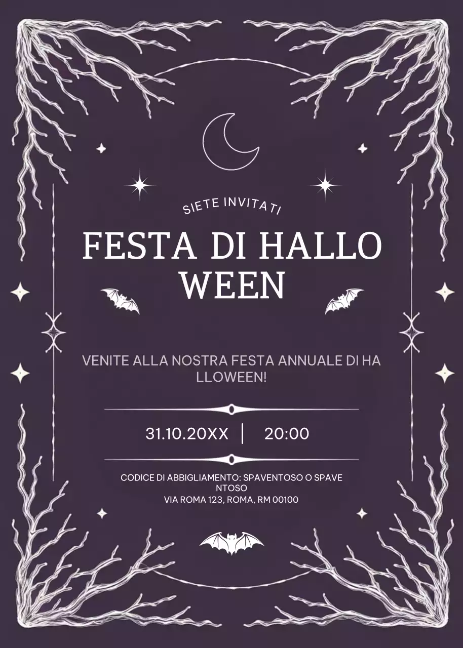invito gotico nero per Halloween