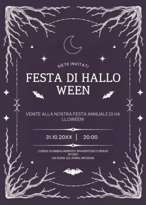 invito gotico nero per Halloween