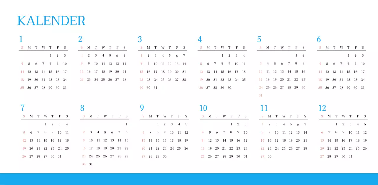 Blauw modern concept kerkkalender